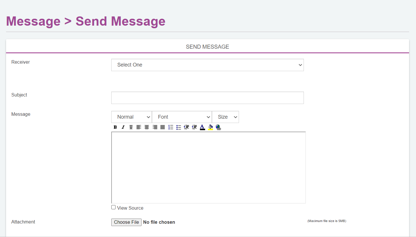 MLM Sistem Software - Message Module - Send Message